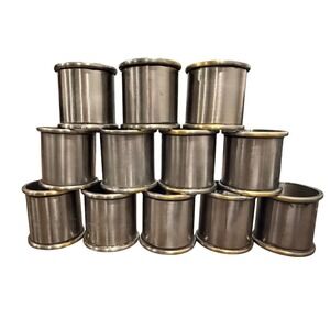 Pottery Barn Napkin Rings Silver Tone Metal Brass Service for 12